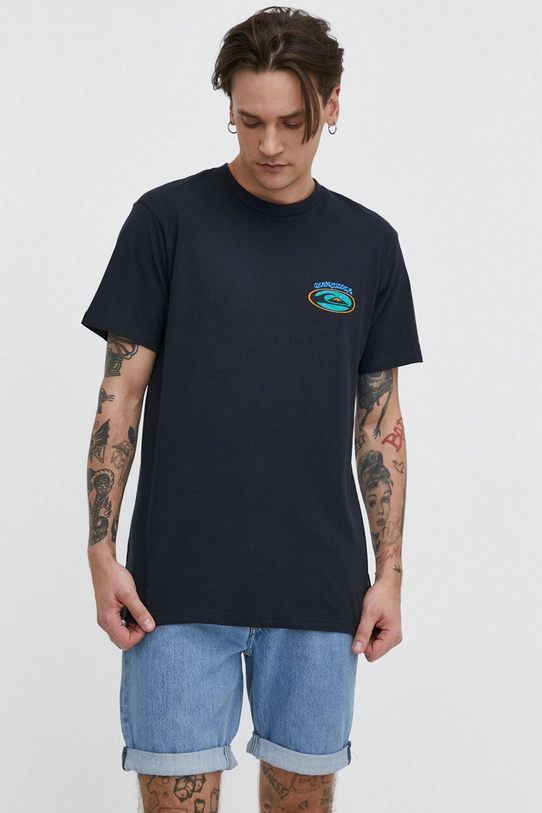 Quiksilver t-shirt bawełniany AQYZT09541 czarny SS24