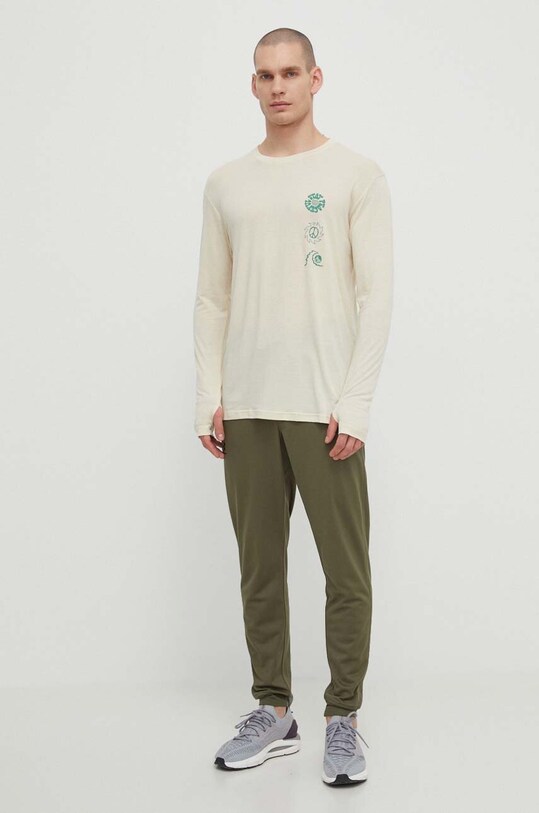 Quiksilver longsleeve pentru alergare Coastal EQYKT04312 bej SS24