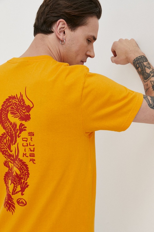 Бавовняна футболка Quiksilver бавовна жовтий AQYZT09544