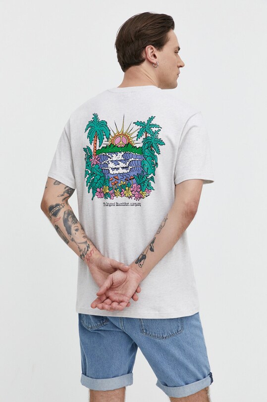 Quiksilver tricou din bumbac print gri AQYZT09543