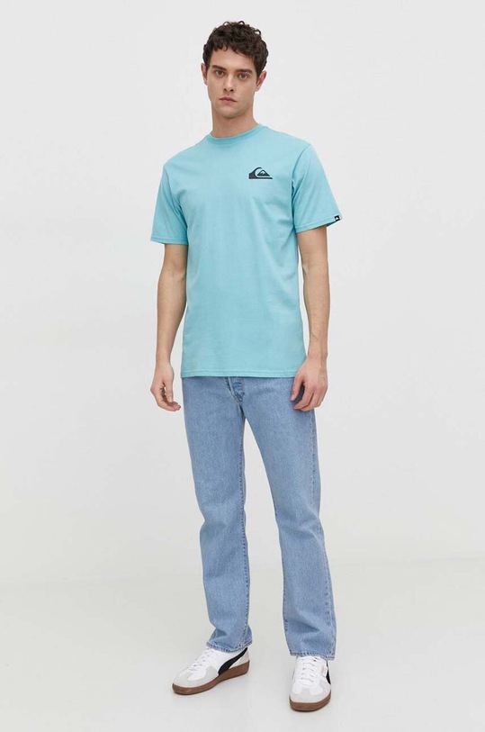 Quiksilver t-shirt bawełniany EQYZT07657 niebieski SS24