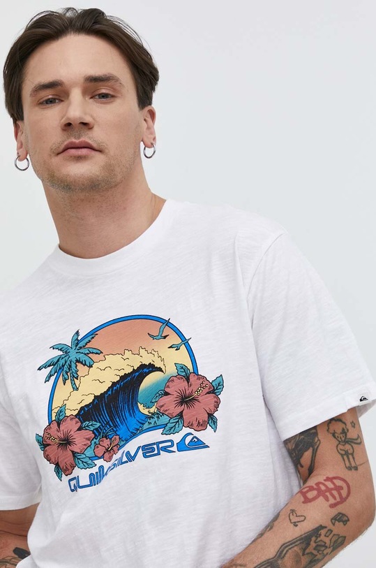 Quiksilver tricou din bumbac alb EQYZT07676