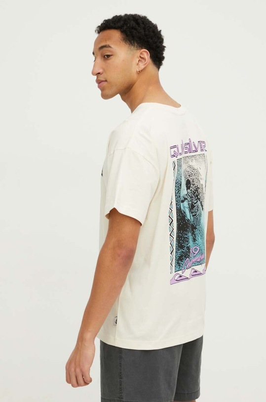 Odzież Quiksilver t-shirt bawełniany EQYZT07605 beżowy