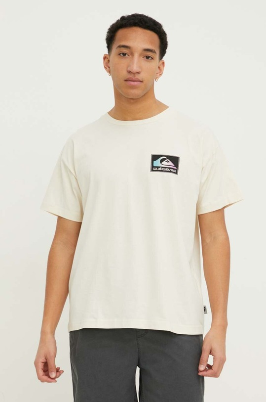 Quiksilver t-shirt bawełniany beżowy EQYZT07605