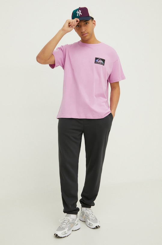 Quiksilver t-shirt bawełniany EQYZT07605 fioletowy SS24