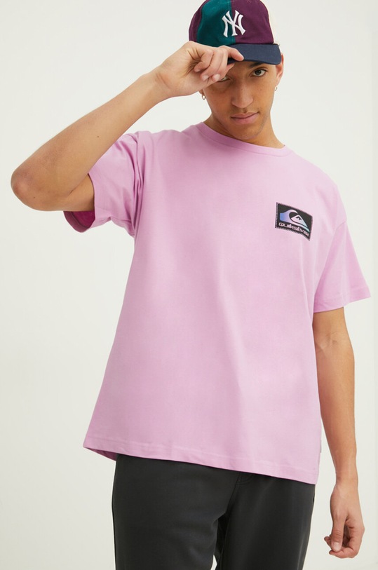 Odzież Quiksilver t-shirt bawełniany EQYZT07605 fioletowy