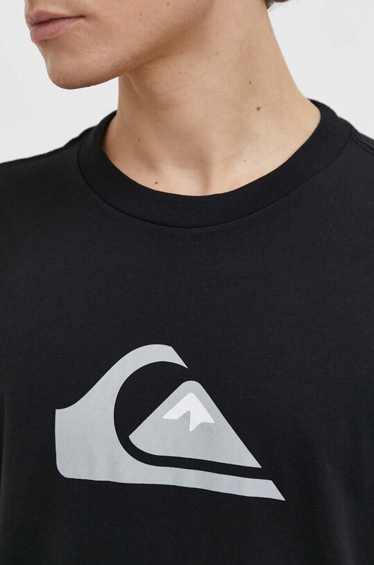 Βαμβακερό μπλουζάκι Quiksilver EQYZT07658 μαύρο