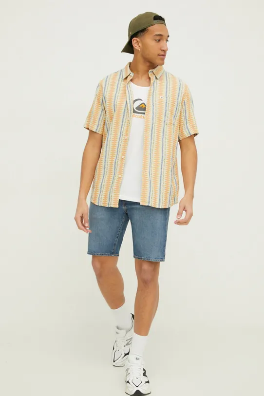 Quiksilver t-shirt bawełniany EQYZT07661 biały SS24