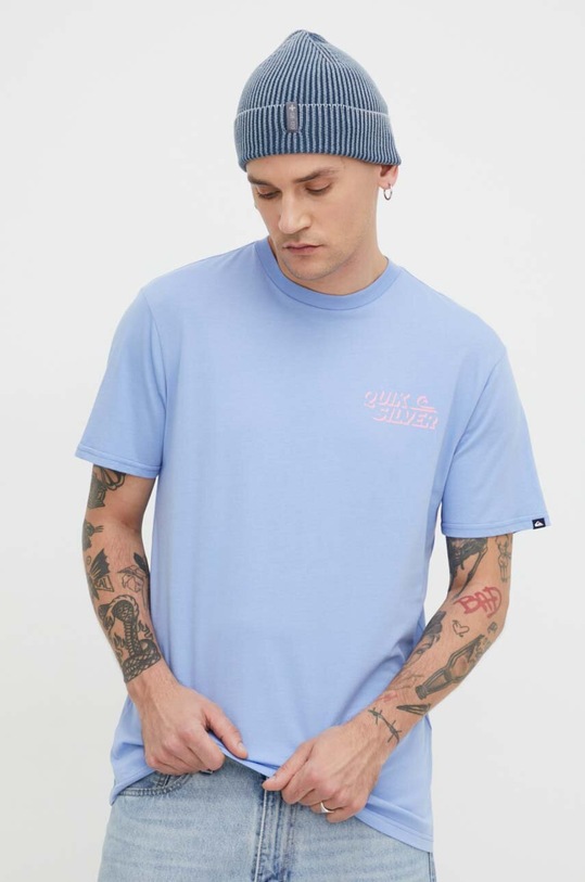 Quiksilver tricou din bumbac print albastru EQYZT07665