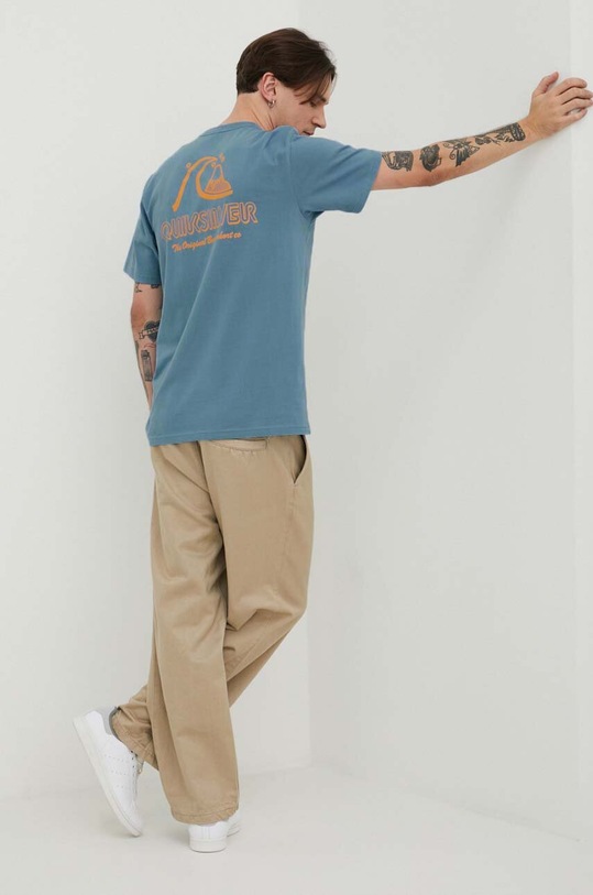 Bavlněné tričko Quiksilver AQYZT09560 modrá SS24