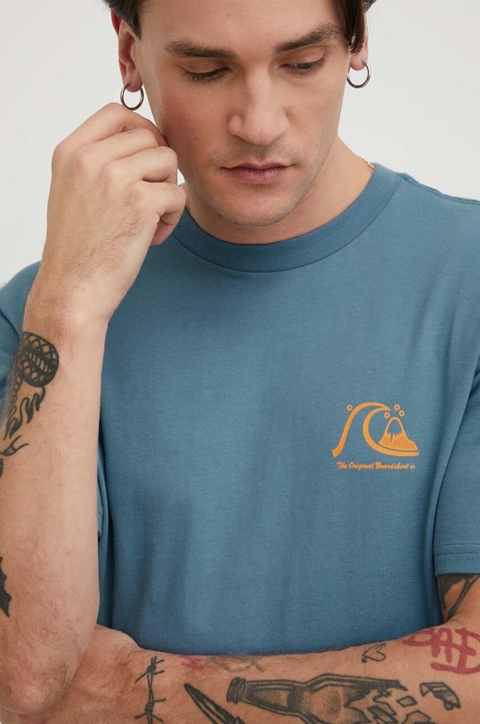 Bavlněné tričko Quiksilver modrá AQYZT09560