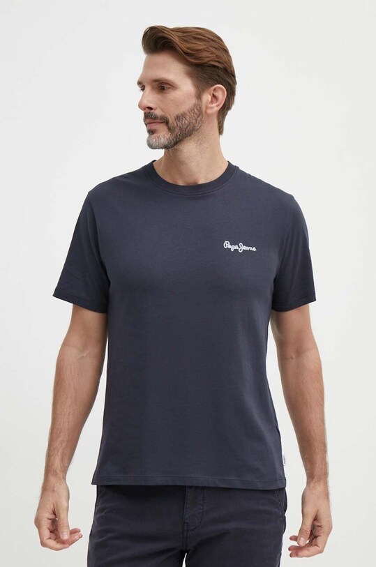 Одежда Хлопковая футболка Pepe Jeans SINGLE CLIFORD PM509367 тёмно-синий