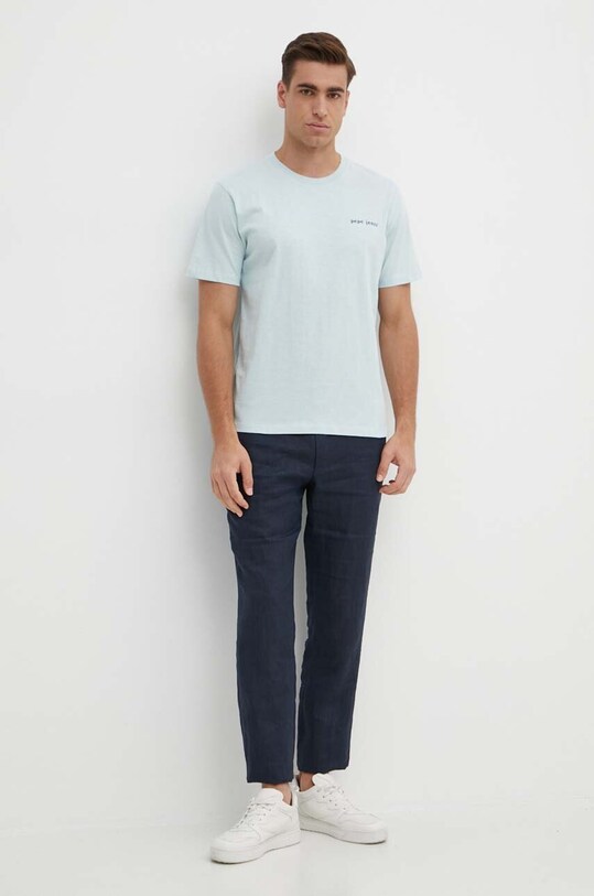 Хлопковая футболка Pepe Jeans CLAUS PM509368 голубой SS24