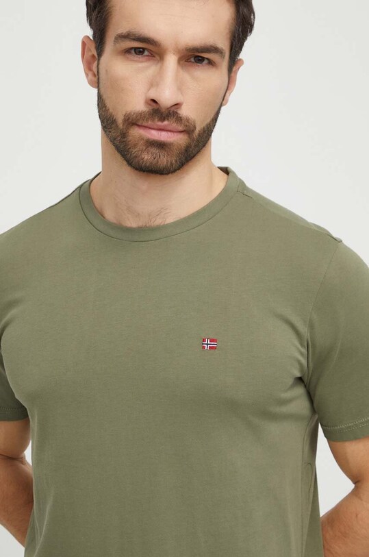 Napapijri t-shirt bawełniany Salis bawełna zielony NP0A4H8DGAE1