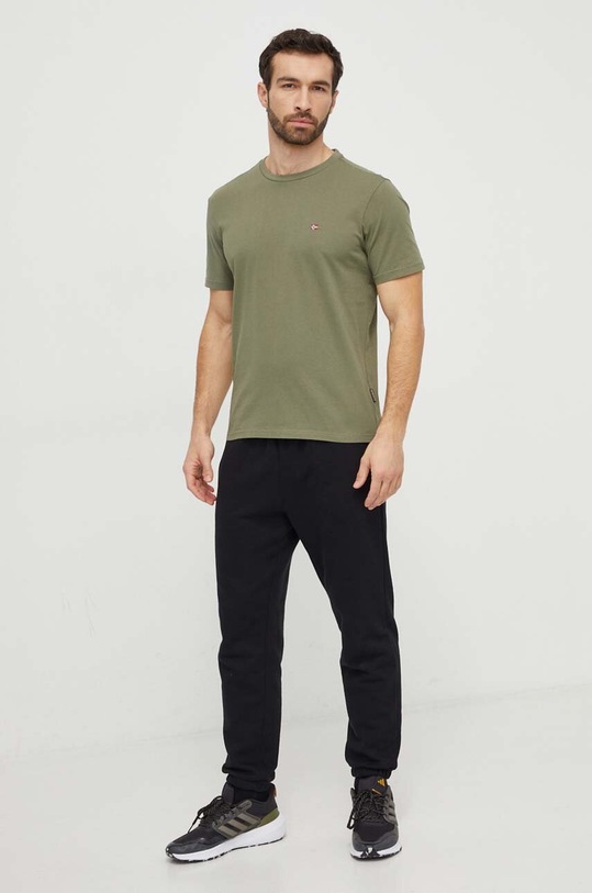 Napapijri t-shirt bawełniany Salis NP0A4H8DGAE1 zielony SS24