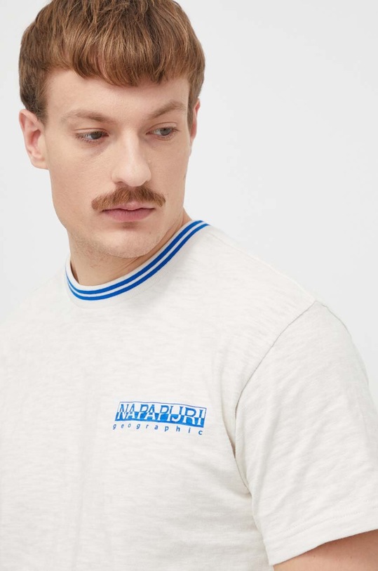 Bavlněné tričko Napapijri S-Grober béžová NP0A4HQDN1A1