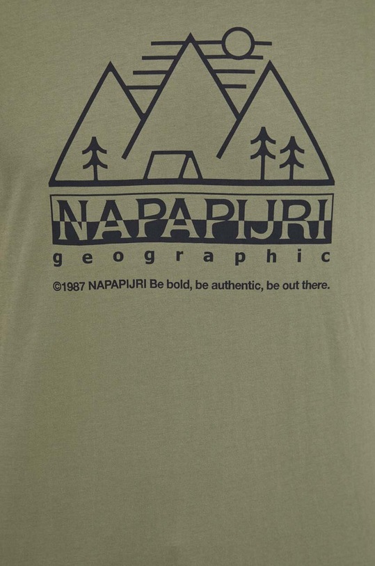 Napapijri t-shirt bawełniany S-Faber NP0A4HQEGAE1 zielony