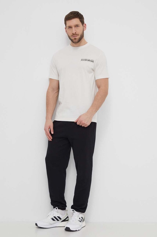 Bavlněné tričko Napapijri S-Gouin NP0A4HTQN1A1 béžová SS24