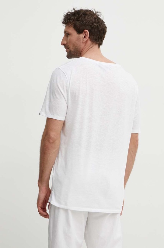 Odzież Tommy Hilfiger t-shirt z domieszką lnu UM0UM03226 biały