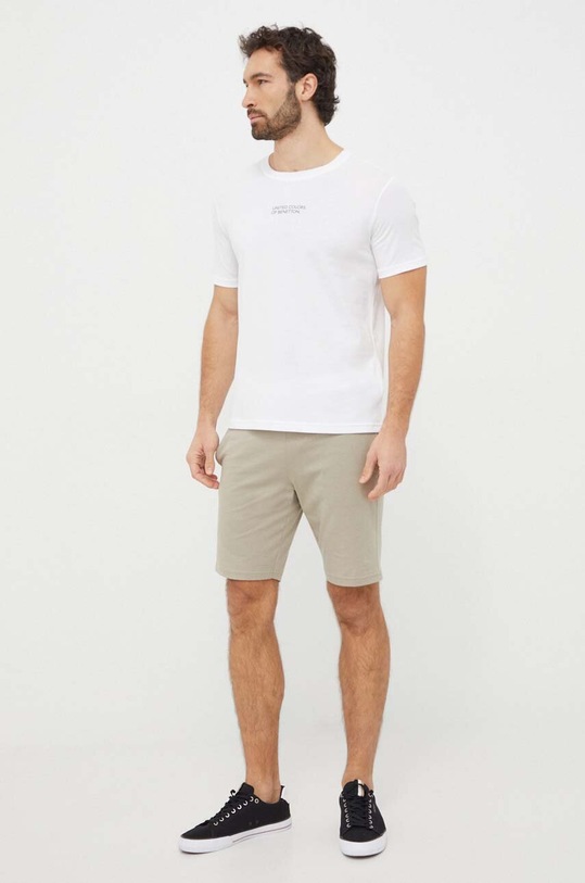 United Colors of Benetton t-shirt bawełniany 30964M019 biały SS24