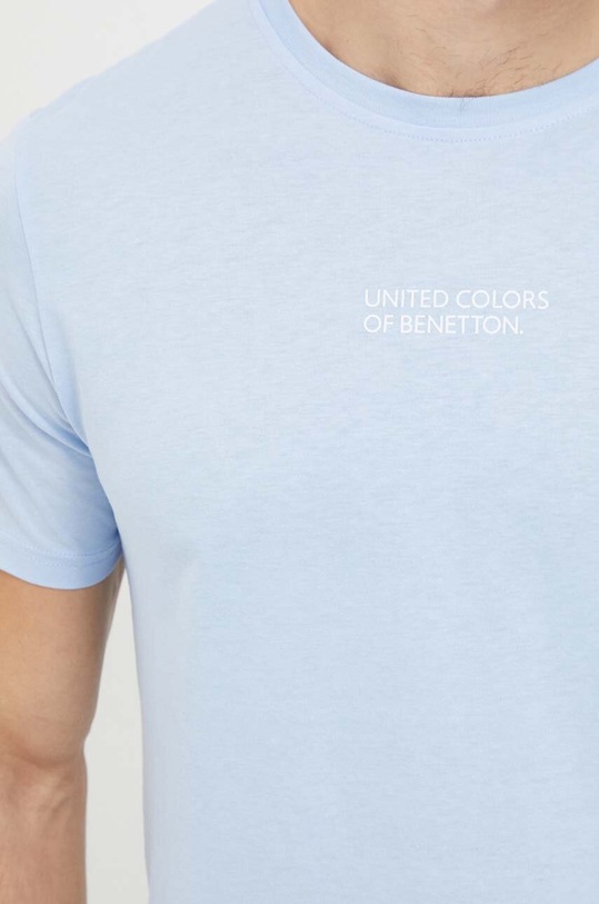 United Colors of Benetton t-shirt bawełniany 30964M019 niebieski
