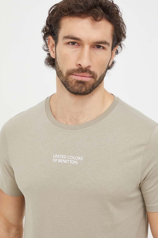 United Colors of Benetton t-shirt bawełniany zielony 30964M019