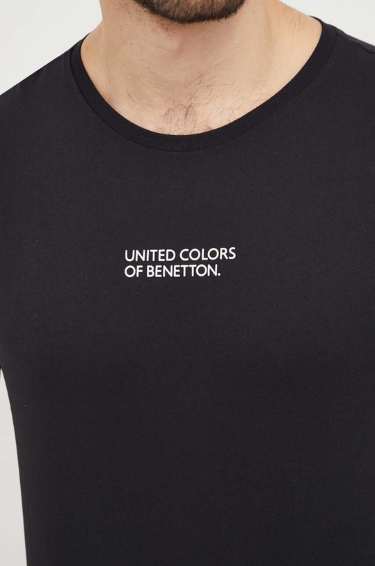 United Colors of Benetton t-shirt bawełniany 30964M019 czarny
