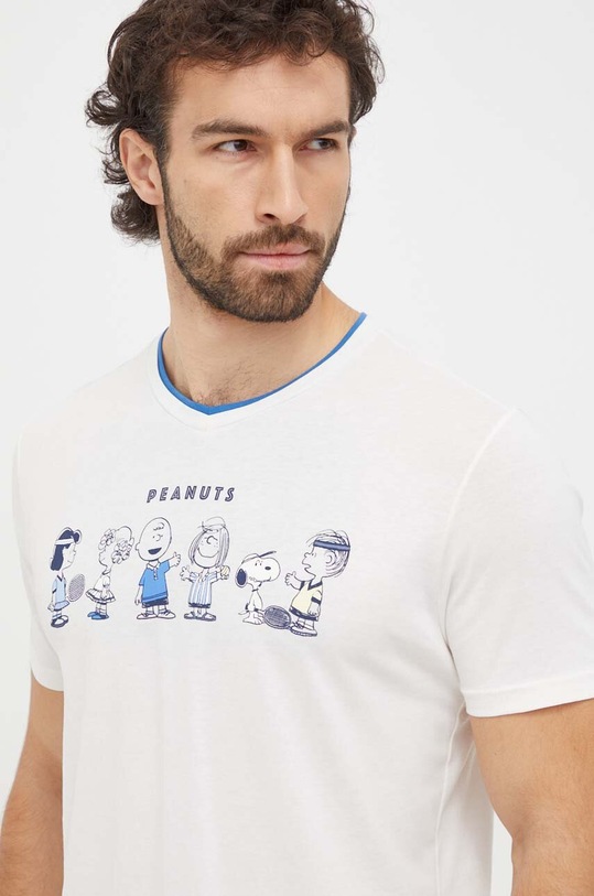 United Colors of Benetton t-shirt lounge bawełniany x Peanuts beżowy 30964M01I