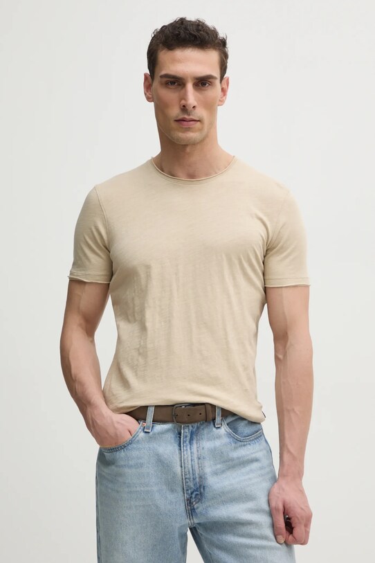 Sisley t-shirt in cotone semplice beige 3WF0S101K