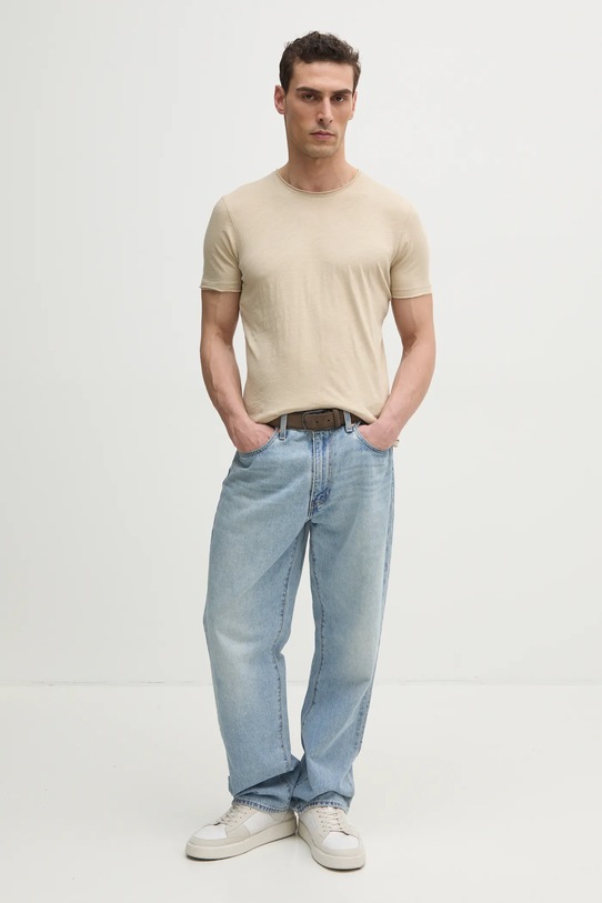 Sisley tricou din bumbac 3WF0S101K bej SS25