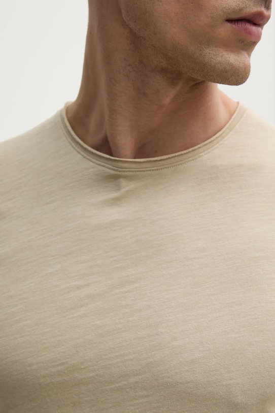 Sisley tricou din bumbac 3WF0S101K bej