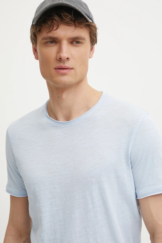 Bavlněné tričko Sisley modrá 3WF0S101K