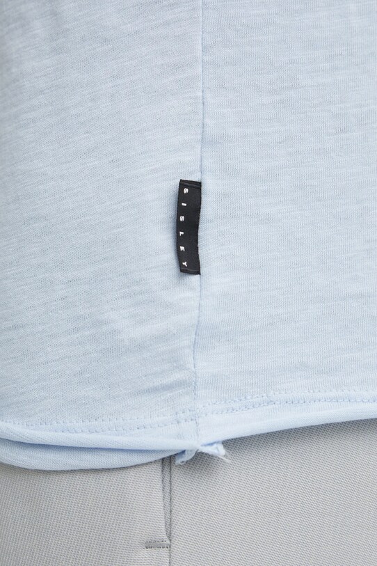 Sisley tricou din bumbac 3WF0S101K albastru