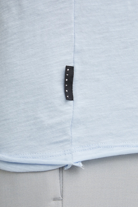 Bavlněné tričko Sisley 3WF0S101K modrá