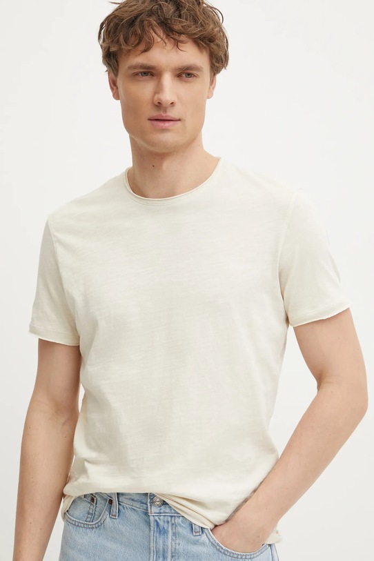 Sisley tricou din bumbac bej 3WF0S101K