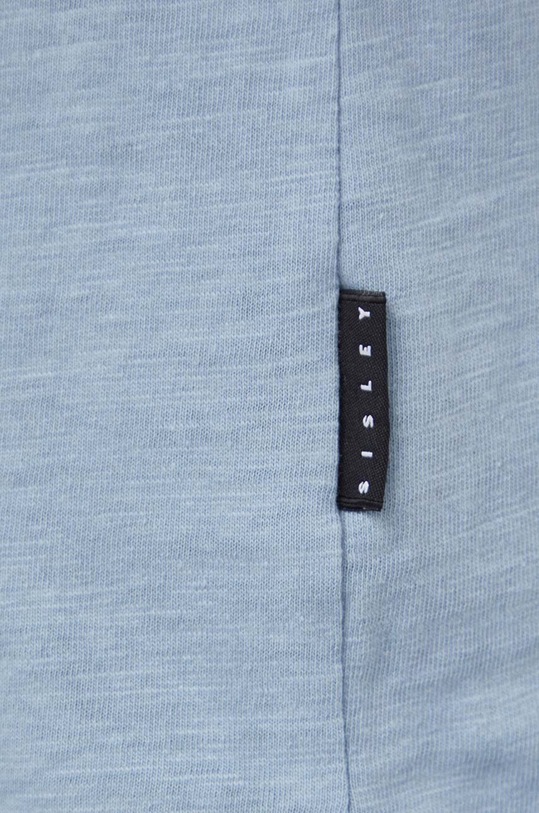 Bavlnené tričko Sisley 3WF0S101K modrá