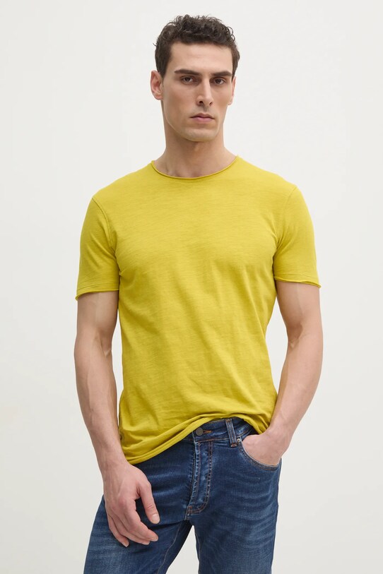 Sisley t-shirt in cotone semplice verde 3WF0S101K
