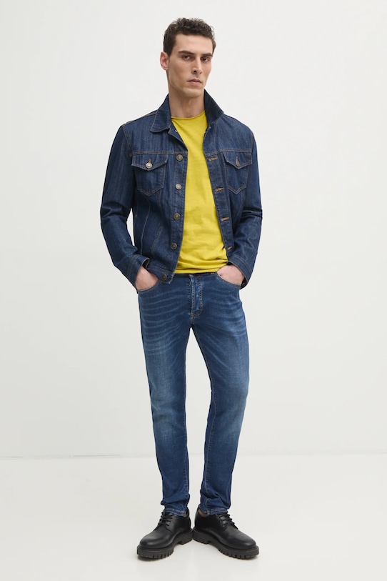 Sisley tricou din bumbac 3WF0S101K verde SS25