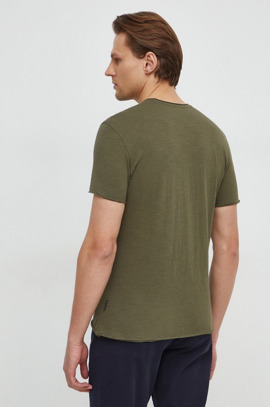 Odzież Sisley t-shirt bawełniany 3WF0S101K zielony