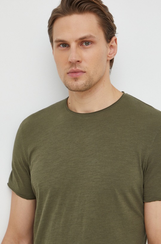 Sisley t-shirt bawełniany zielony 3WF0S101K