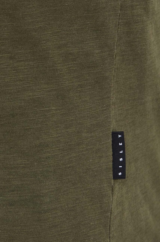 Sisley t-shirt bawełniany 3WF0S101K zielony