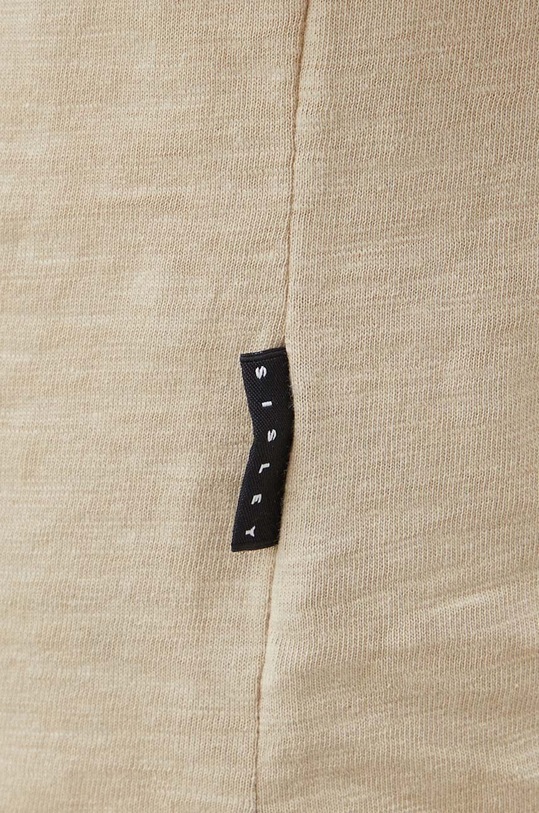Sisley t-shirt bawełniany 3WF0S101K beżowy