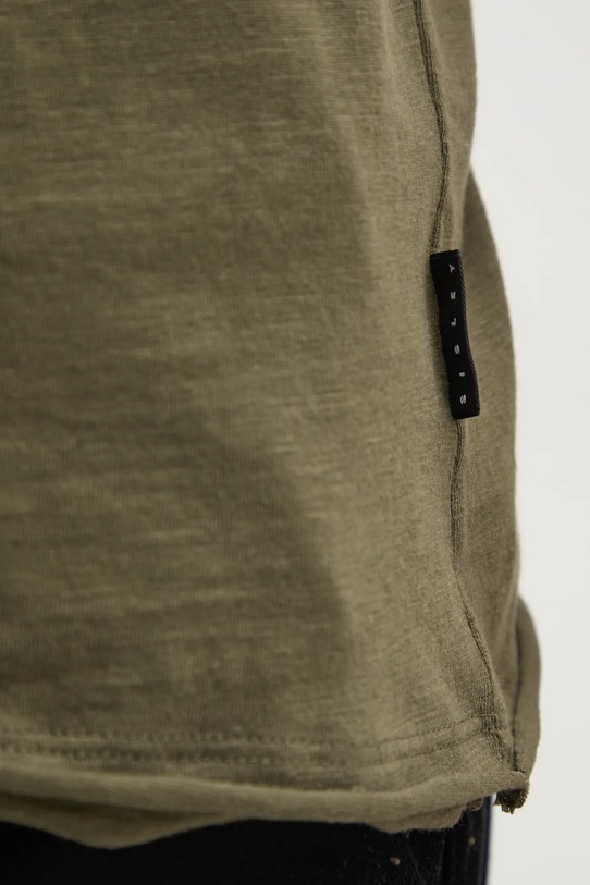 Sisley tricou din bumbac verde 3WF0S101K