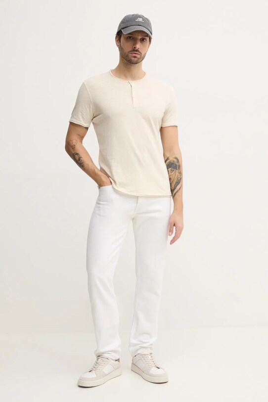 Хлопковая футболка Sisley 3WF0S1009 бежевый SS25
