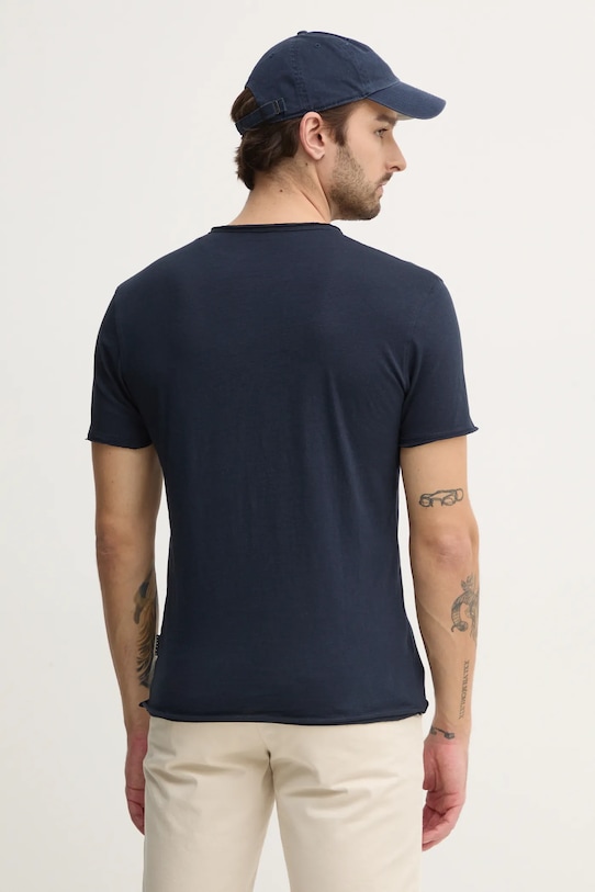 Odzież Sisley t-shirt bawełniany 3WF0S1009 granatowy