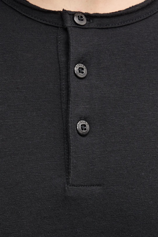 Bombažna kratka majica Sisley 3WF0S1009 črna