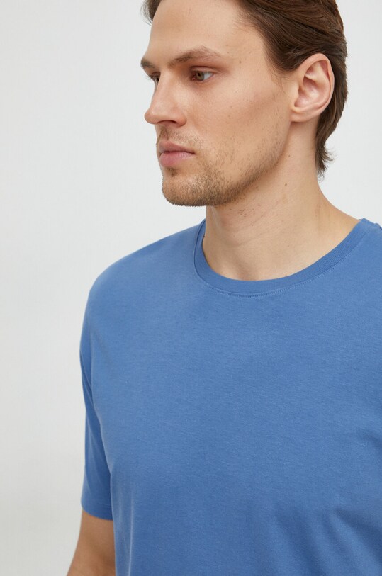 Sisley t-shirt bawełniany niebieski 3I1XS101J