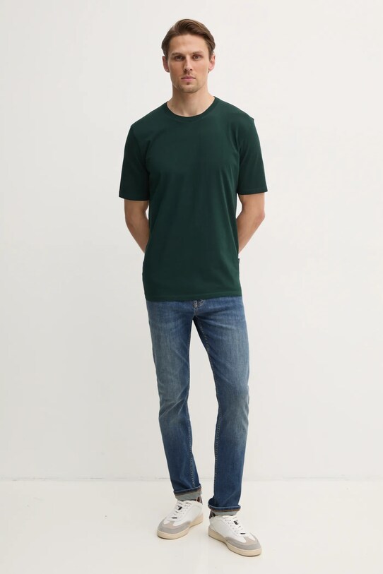 Хлопковая футболка Sisley 3I1XS101J зелёный SS25
