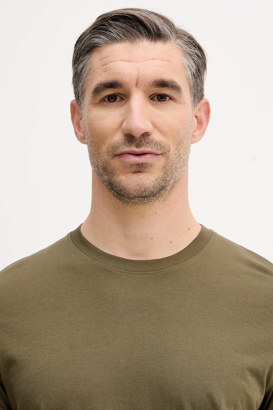 Pamučna majica Sisley zelena 3I1XS101J