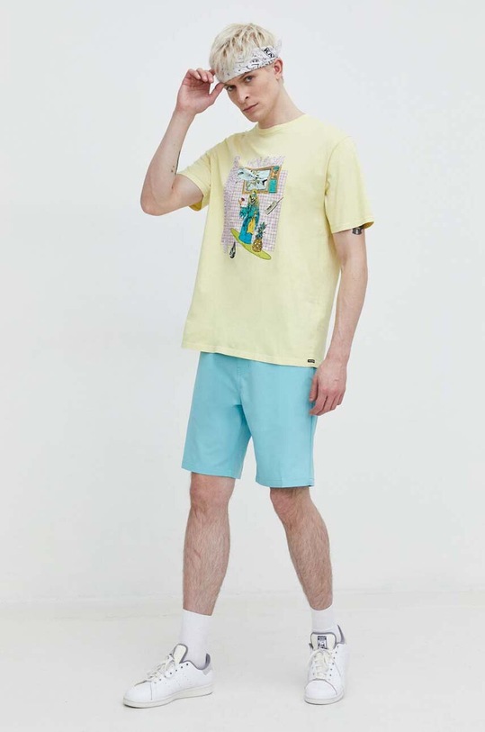 Volcom t-shirt bawełniany A5212408 żółty SS24